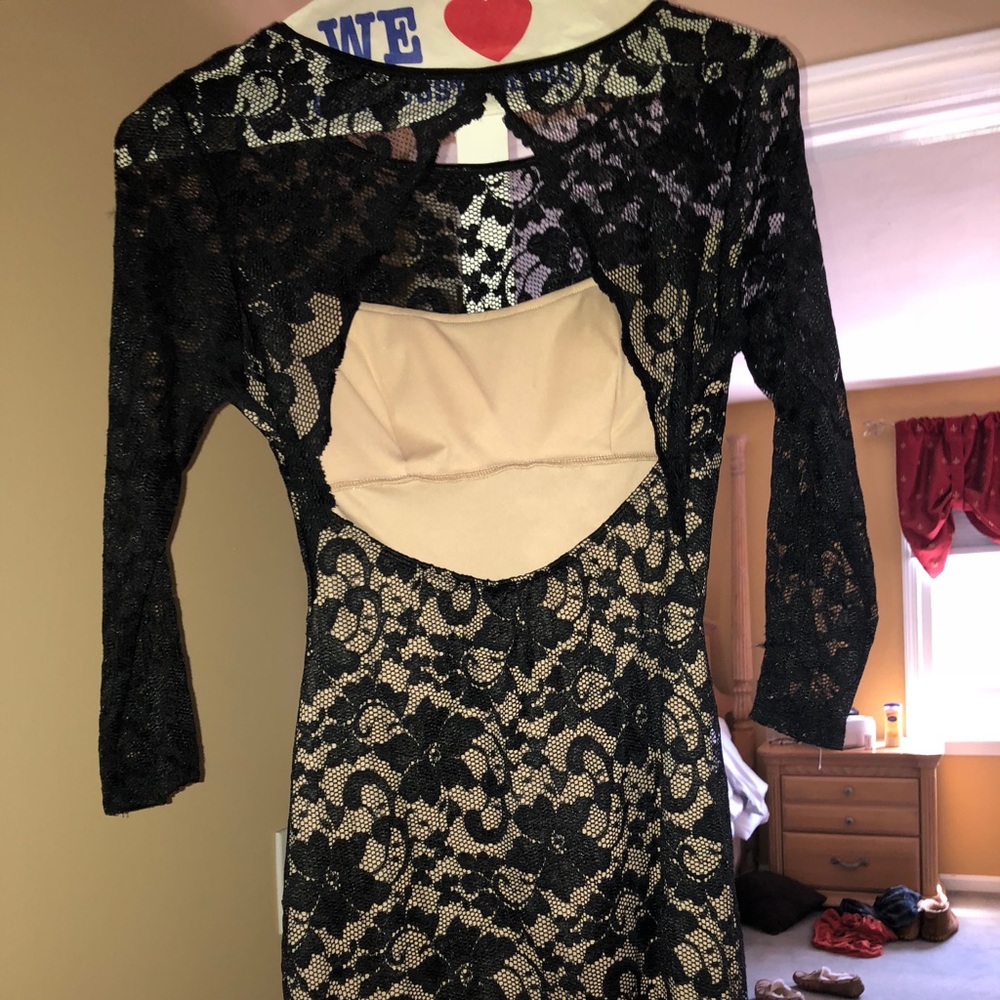 Short Black Lace Tight Dress